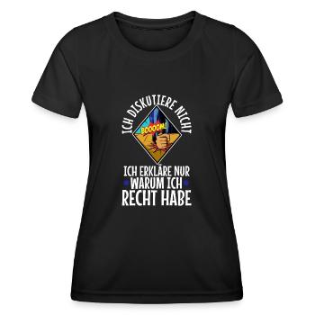 Ich diskutiere nicht ich erkläre nur warum ich - Frauen Funktions-T-Shirt - Schwarz - Vorne - AI Model Female 172 light (172cm)
