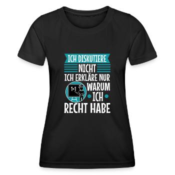 Ich diskutiere nicht ich erkläre nur warum ich - Frauen Funktions-T-Shirt - Schwarz - Vorne - AI Model Female 172 light (172cm)