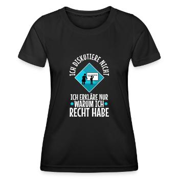 Ich diskutiere nicht ich erkläre nur warum ich - Frauen Funktions-T-Shirt - Schwarz - Vorne - AI Model Female 172 light (172cm)