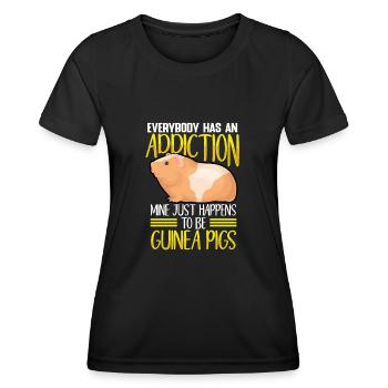 Ma dépendance est un cobaye - T-shirt sport Femme - noir - Devant - AI Model Female 172 light (172cm)