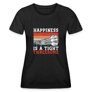 Glück ist ein enger Dreier - Frauen Funktions-T-Shirt - Schwarz - Vorne - AI Model Female 172 light (172cm)