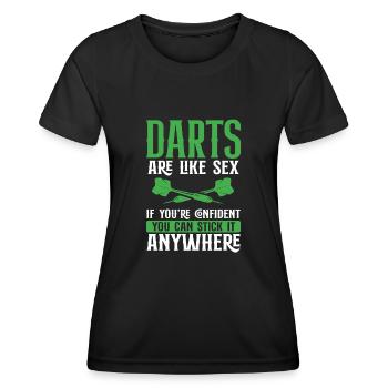 Darts sind wie Sex - Frauen Funktions-T-Shirt - Schwarz - Vorne - AI Model Female 172 light (172cm)