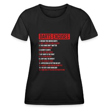 Darts exercises for friends - Women's Functional T-Shirt - black - Front - AI Model Female 172 light (172cm)