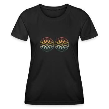 Zwei Dartscheiben - Frauen Funktions-T-Shirt - Schwarz - Vorne - AI Model Female 172 light (172cm)