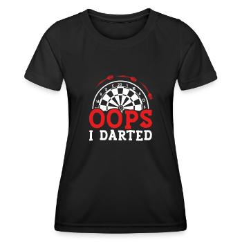 Oups, j’ai joué aux fléchettes - T-shirt sport Femme - noir - Devant - AI Model Female 172 light (172cm)