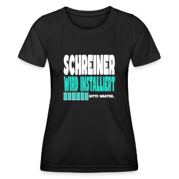 Schreiner wird installiert - Frauen Funktions-T-Shirt - Schwarz - Vorne - AI Model Female 172 light (172cm)