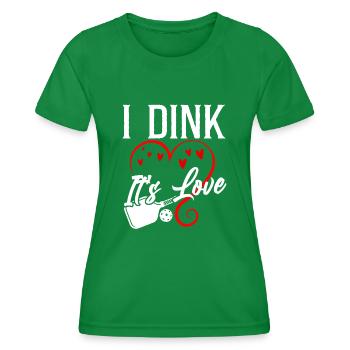 Pickleball Pun Heart Valentines - Frauen Funktions-T-Shirt - Kelly Green - Vorne - AI Model Female 172 dark (172cm)