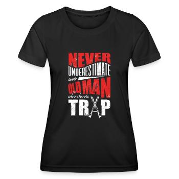 Old Man Shoots , Shooting - Women's Functional T-Shirt - black - Front - AI Model Female 172 light (172cm)