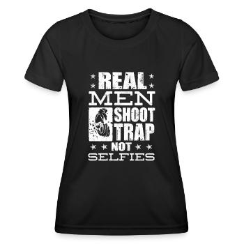 Old Man Shoots , Shooting - Women's Functional T-Shirt - black - Front - AI Model Female 172 light (172cm)