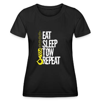 Eat Sleep Tow Wiederholen - Frauen Funktions-T-Shirt - Schwarz - Vorne - AI Model Female 172 light (172cm)