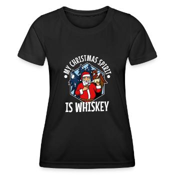 Mon de Noël est le whisky - T-shirt sport Femme - noir - Devant - AI Model Female 172 light (172cm)