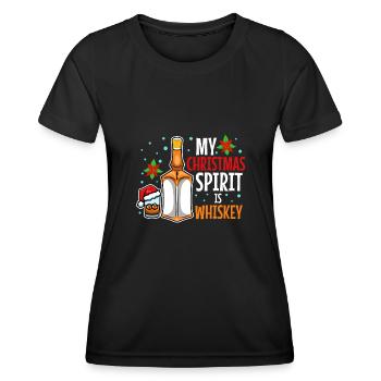 Mon de Noël est le whisky - T-shirt sport Femme - noir - Devant - AI Model Female 172 light (172cm)