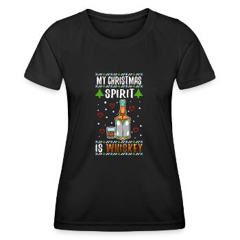 Mon de Noël est le whisky - T-shirt sport Femme - noir - Devant - AI Model Female 172 light (172cm)