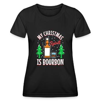 Mon de Noël est le bourbon - T-shirt sport Femme - noir - Devant - AI Model Female 172 light (172cm)