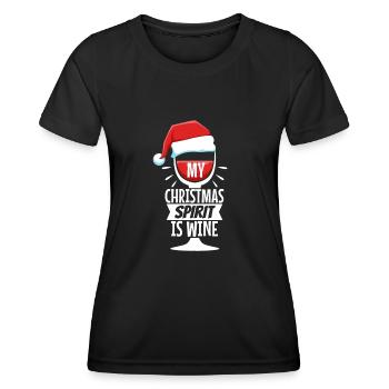 My christmas spirit is wine - Frauen Funktions-T-Shirt - Schwarz - Vorne - AI Model Female 172 light (172cm)