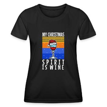 My christmas spirit is wine - Frauen Funktions-T-Shirt - Schwarz - Vorne - AI Model Female 172 light (172cm)