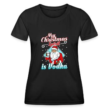 My christmas spirit is vodka - Women's Functional T-Shirt - black - Front - AI Model Female 172 light (172cm)