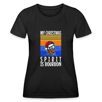 Mon de Noël est le bourbon - T-shirt sport Femme - noir - Devant - AI Model Female 172 light (172cm)