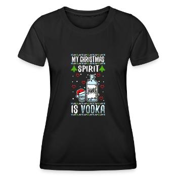 Mon de Noël est la vodka - T-shirt sport Femme - noir - Devant - AI Model Female 172 light (172cm)