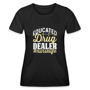 #nurselife de trafiquants de drogue formés - T-shirt sport Femme - noir - Devant - AI Model Female 172 light (172cm)