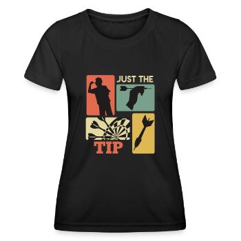 Pointe de fléchettes Juste la pointe Fléchettes Vols de fléchettes - T-shirt sport Femme - noir - Devant - AI Model Female 172 light (172cm)