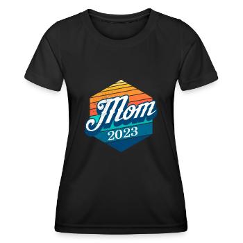 Maman 2023 - tomber enceinte Grossesse - T-shirt sport Femme - noir - Devant - AI Model Female 172 light (172cm)