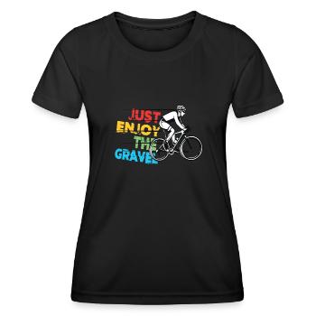 Just Enjoy The Gravel - Gravel Bike Gravel Ride - Women's Functional T-Shirt - black - Front - AI Model Female 172 light (172cm)