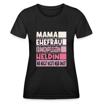 Krankenpflegerin Mama Ehefrau Heldin - Frauen Funktions-T-Shirt - Schwarz - Vorne - AI Model Female 172 light (172cm)