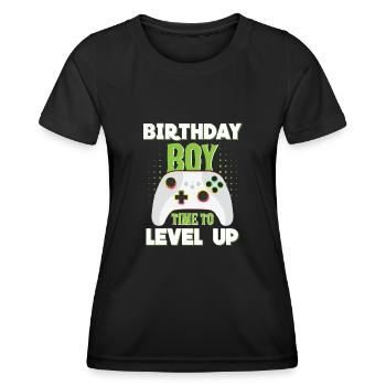 Geburtstagskind Zeit, um Videospiel Geburtstag zu verbessern - Frauen Funktions-T-Shirt - Schwarz - Vorne - AI Model Female 172 light (172cm)