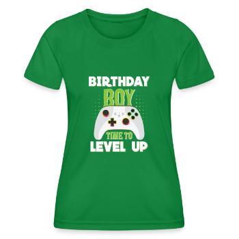 Geburtstagskind Zeit, um Videospiel Geburtstag zu verbessern - Frauen Funktions-T-Shirt - Kelly Green - Vorne - AI Model Female 172 dark (172cm)