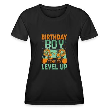 Geburtstagskind Zeit, um Videospiel Geburtstag zu verbessern - Frauen Funktions-T-Shirt - Schwarz - Vorne - AI Model Female 172 light (172cm)