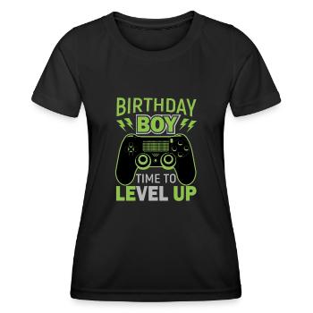 Geburtstagskind Zeit, um Videospiel Geburtstag zu verbessern - Frauen Funktions-T-Shirt - Schwarz - Vorne - AI Model Female 172 light (172cm)