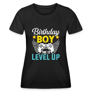 Geburtstagskind Zeit, um Videospiel Geburtstag zu verbessern - Frauen Funktions-T-Shirt - Schwarz - Vorne - AI Model Female 172 light (172cm)