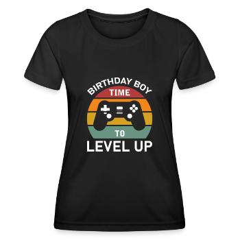 Geburtstagskind Zeit, um Videospiel Geburtstag zu verbessern - Frauen Funktions-T-Shirt - Schwarz - Vorne - AI Model Female 172 light (172cm)