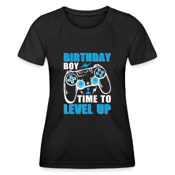 Geburtstagskind Zeit, um Videospiel Geburtstag zu verbessern - Frauen Funktions-T-Shirt - Schwarz - Vorne - AI Model Female 172 light (172cm)