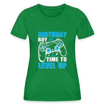 Geburtstagskind Zeit, um Videospiel Geburtstag zu verbessern - Frauen Funktions-T-Shirt - Kelly Green - Vorne - AI Model Female 172 dark (172cm)