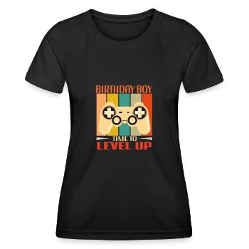 Geburtstagskind Zeit, um Videospiel Geburtstag zu verbessern - Frauen Funktions-T-Shirt - Schwarz - Vorne - AI Model Female 172 light (172cm)