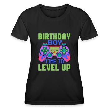 Geburtstagskind Zeit, um Videospiel Geburtstag zu verbessern - Frauen Funktions-T-Shirt - Schwarz - Vorne - AI Model Female 172 light (172cm)