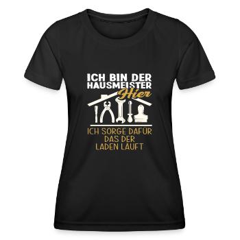 Stolzer Hausmeister Geschenk - Frauen Funktions-T-Shirt - Schwarz - Vorne - AI Model Female 172 light (172cm)