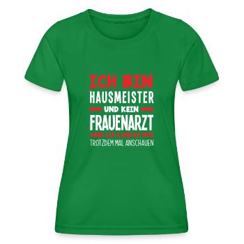 Lustiger Hausmeister Spruch - Frauen Funktions-T-Shirt - Kelly Green - Vorne - AI Model Female 172 dark (172cm)