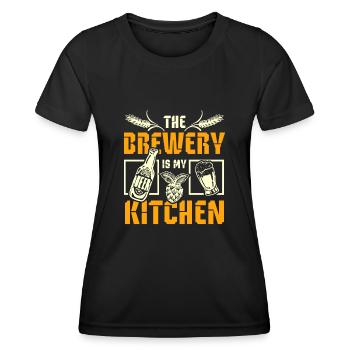 The brewery is my kitchen - Women's Functional T-Shirt - black - Front - AI Model Female 172 light (172cm)
