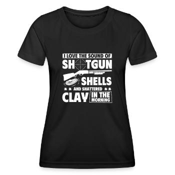 Tir au piège, argile - T-shirt sport Femme - noir - Devant - AI Model Female 172 light (172cm)