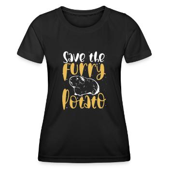 Sichern Sie Die Pelzige Kartoffel - Frauen Funktions-T-Shirt - Schwarz - Vorne - AI Model Female 172 light (172cm)