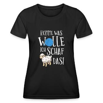 Schaf, Hirte, Schafhirte, Schafzucht - Frauen Funktions-T-Shirt - Schwarz - Vorne - AI Model Female 172 light (172cm)