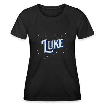 Luke Namen personalisiert - Frauen Funktions-T-Shirt - Schwarz - Vorne - AI Model Female 172 light (172cm)