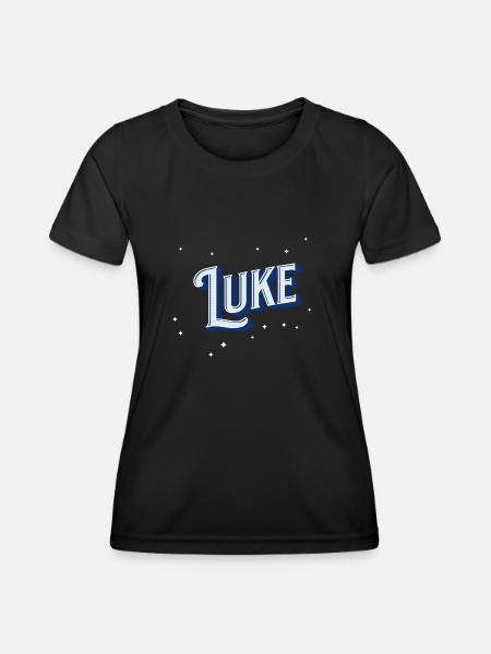 Luke Namen personalisiert - Frauen Funktions-T-Shirt - Schwarz