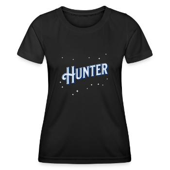 Hunter Namen personalisiert - Frauen Funktions-T-Shirt - Schwarz - Vorne - AI Model Female 172 light (172cm)