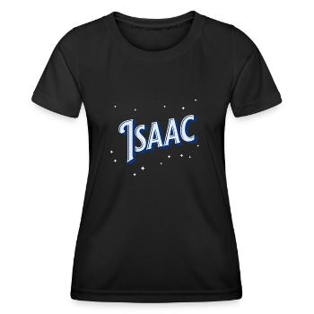 Isaac Namen personalisiert - Frauen Funktions-T-Shirt - Schwarz - Vorne - AI Model Female 172 light (172cm)
