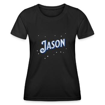 Noms de Jason personnalisés - T-shirt sport Femme - noir - Devant - AI Model Female 172 light (172cm)