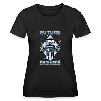 Futur ingénieur - T-shirt sport Femme - noir - Devant - AI Model Female 172 light (172cm)